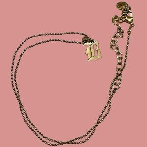 Gold-Palted Gothic Intial “B” Necklace